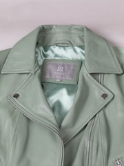 Lakeland Leather Green Thornhill Leather Biker Jacket - Image 5 of 7