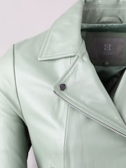 Lakeland Leather Green Thornhill Leather Biker Jacket - Image 6 of 7
