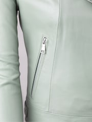 Lakeland Leather Green Thornhill Leather Biker Jacket - Image 7 of 7