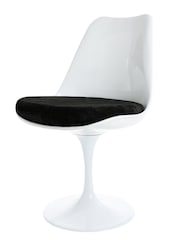 Fusion Living Black Tulip Single Dining Chair with PU Cushion - Image 2 of 6