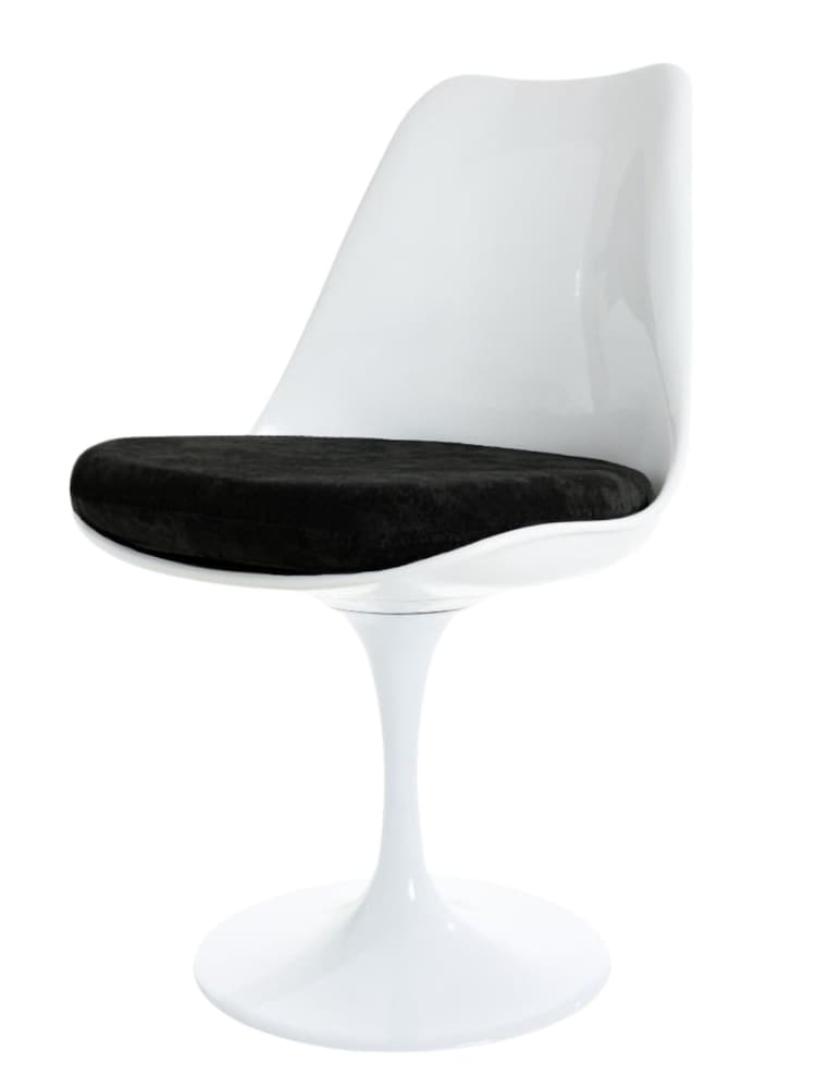 Fusion Living Black Tulip Single Dining Chair with PU Cushion - Image 2 of 6