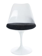Fusion Living Black Tulip Single Dining Chair with PU Cushion - Image 3 of 6