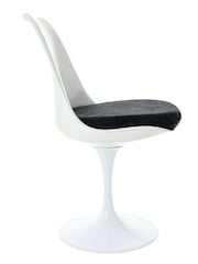 Fusion Living Black Tulip Single Dining Chair with PU Cushion - Image 4 of 6