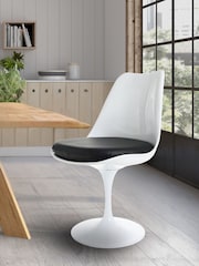 Fusion Living Black Faux Tulip Single Dining Chair with PU Cushion - Image 1 of 6