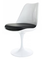 Fusion Living Black Faux Tulip Single Dining Chair with PU Cushion - Image 2 of 6