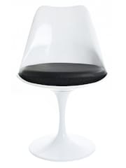 Fusion Living Black Faux Tulip Single Dining Chair with PU Cushion - Image 3 of 6