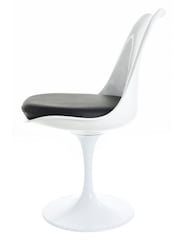 Fusion Living Black Faux Tulip Single Dining Chair with PU Cushion - Image 4 of 6