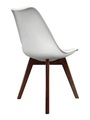 Fusion Living White Soho Plastic Dining Chair Dark Wood Leg Set of 2 - Image 5 of 6