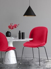 Fusion Living Red Luxurious Velvet Dining Chair - Image 1 of 6