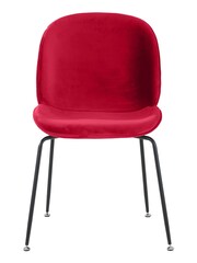 Fusion Living Red Luxurious Velvet Dining Chair - Image 3 of 6