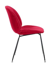 Fusion Living Red Luxurious Velvet Dining Chair - Image 4 of 6