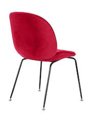 Fusion Living Red Luxurious Velvet Dining Chair - Image 5 of 6