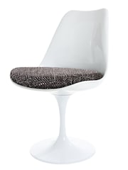 Fusion Living Grey Weave Tulip Single Dining Chair with PU Cushion - Image 2 of 5