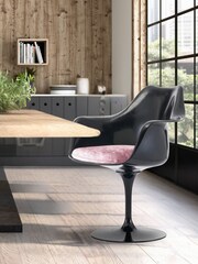 Fusion Living Light Pink Tulip Single Armchair with Luxurious Cushion - Image 1 of 6