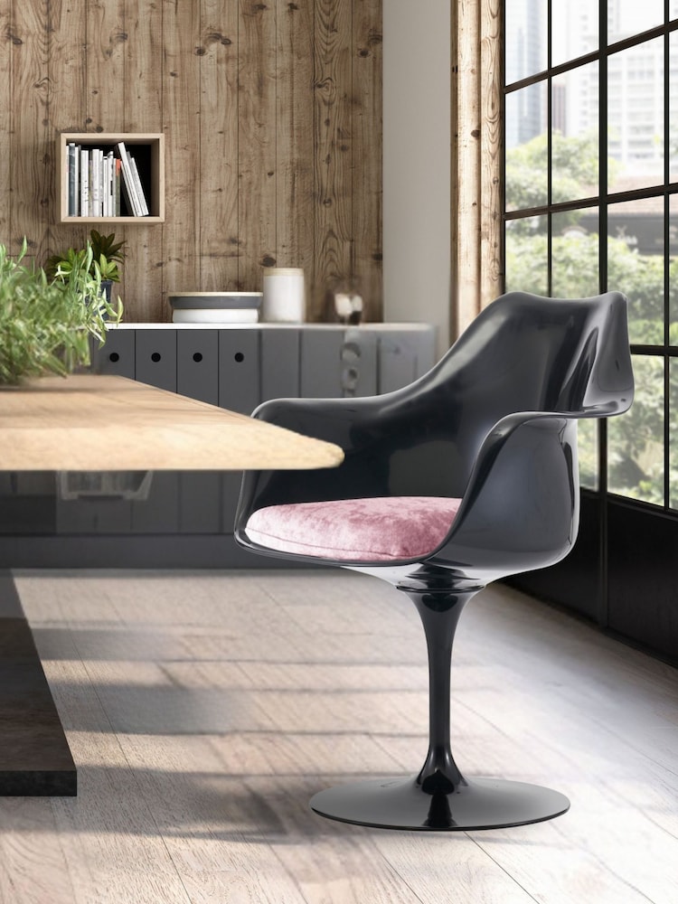 Fusion Living Light Pink Tulip Single Armchair with Luxurious Cushion - Image 1 of 6