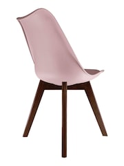 Fusion Living Blush Pink Soho Plastic Dining Chair Dark Wood Leg Set of 2 - Image 5 of 6