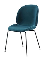 Fusion Living Teal Luxurious Velvet Dining Chair - Image 2 of 6