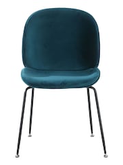 Fusion Living Teal Luxurious Velvet Dining Chair - Image 3 of 6