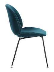 Fusion Living Teal Luxurious Velvet Dining Chair - Image 4 of 6