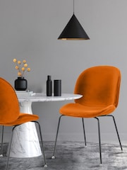 Fusion Living Orange Luxurious Velvet Dining Chair - Image 1 of 6