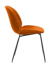Fusion Living Orange Luxurious Velvet Dining Chair - Image 4 of 6