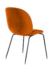 Fusion Living Orange Luxurious Velvet Dining Chair - Image 5 of 6