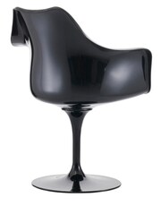 Fusion Living Navy Faux Tulip Single Armchair with Luxurious Cushion - Image 2 of 6