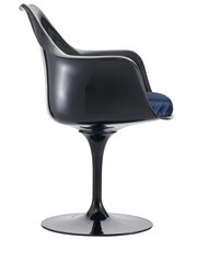 Fusion Living Navy Faux Tulip Single Armchair with Luxurious Cushion - Image 3 of 6