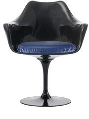 Fusion Living Navy Faux Tulip Single Armchair with Luxurious Cushion - Image 4 of 6