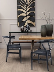 Fusion Living Midnight Black Wishbone Dining Chair - Image 1 of 6