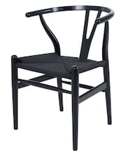 Fusion Living Midnight Black Wishbone Dining Chair - Image 2 of 6