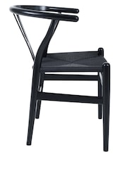 Fusion Living Midnight Black Wishbone Dining Chair - Image 3 of 6