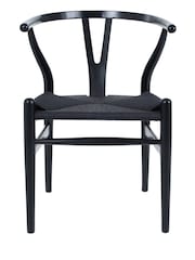 Fusion Living Midnight Black Wishbone Dining Chair - Image 4 of 6