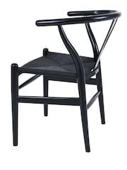 Fusion Living Midnight Black Wishbone Dining Chair - Image 5 of 6
