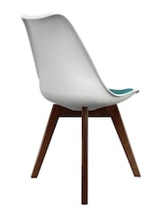 Fusion Living Teal Soho Plastic Dining Chair with Squared Dark Wood Legs - Image 5 of 6