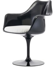 Fusion Living White Faux Tulip Single Armchair with Luxurious Cushion - Image 2 of 6