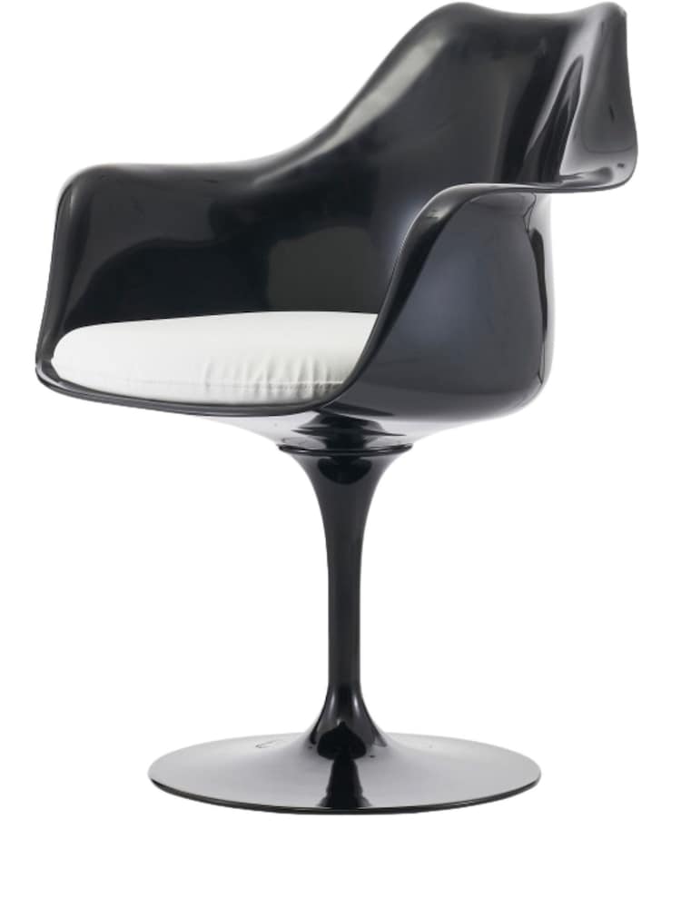 Fusion Living White Faux Tulip Single Armchair with Luxurious Cushion - Image 2 of 6