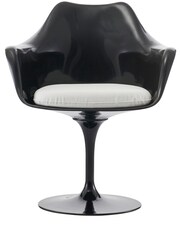 Fusion Living White Faux Tulip Single Armchair with Luxurious Cushion - Image 4 of 6