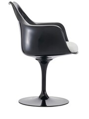 Fusion Living White Faux Tulip Single Armchair with Luxurious Cushion - Image 5 of 6