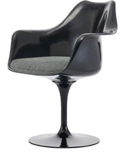 Fusion Living Grey Tulip Single Armchair with Luxurious Cushion - Image 3 of 6