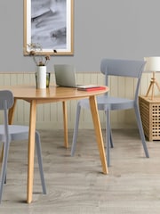 Fusion Living Light Grey Bistro Plastic Dining Chair - Image 1 of 6