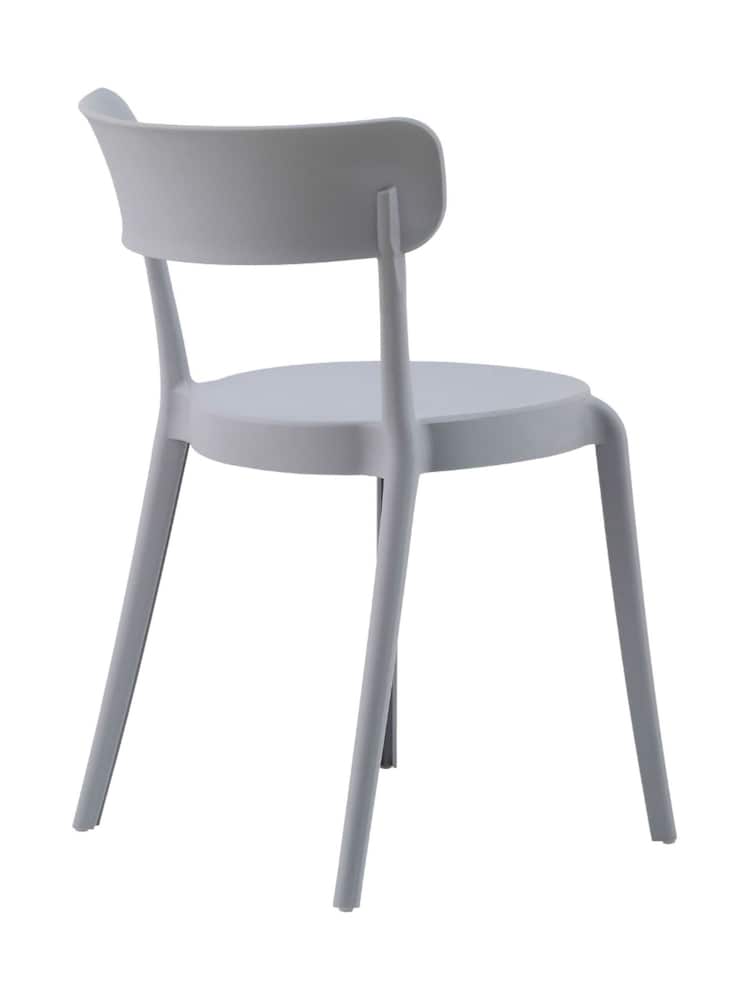 Fusion Living Light Grey Bistro Plastic Dining Chair - Image 2 of 6