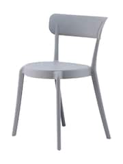 Fusion Living Light Grey Bistro Plastic Dining Chair - Image 3 of 6