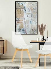 Fusion Living Light Grey Soho Clear Plastic Dining Chair with Squared Light Light Wood Leg Wood Legs - Image 1 of 6