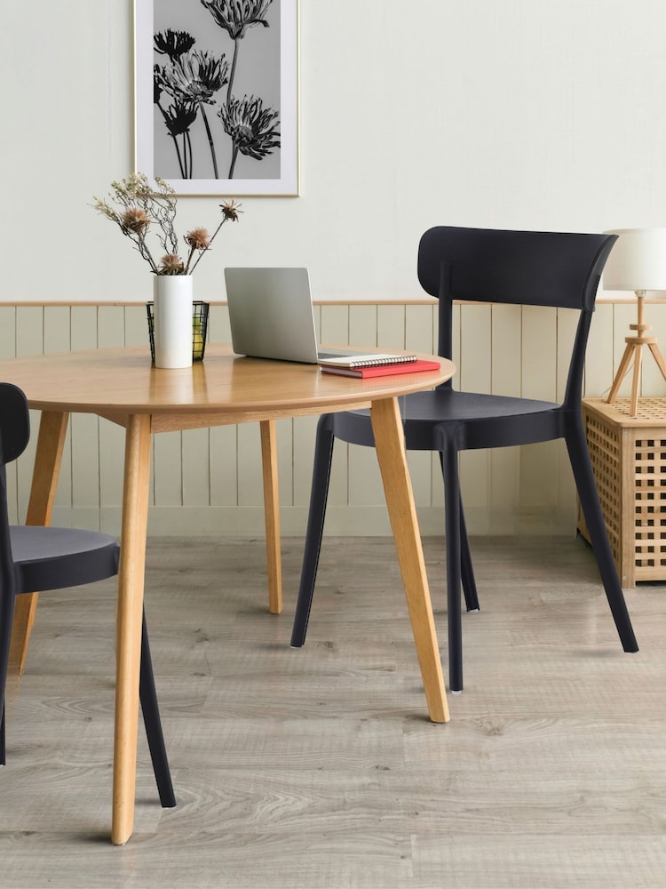 Fusion Living Black Bistro Plastic Dining Chair - Image 1 of 6