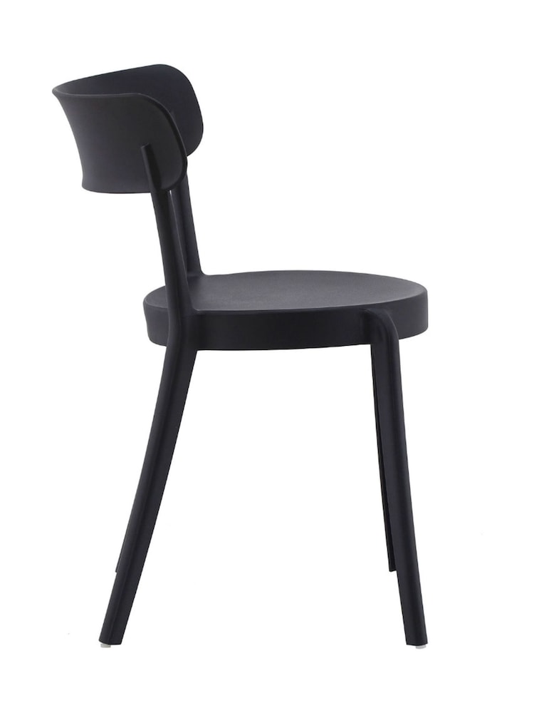Fusion Living Black Bistro Plastic Dining Chair - Image 2 of 6