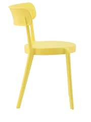 Fusion Living Lemon Yellow Bistro Plastic Dining Chair - Image 4 of 6