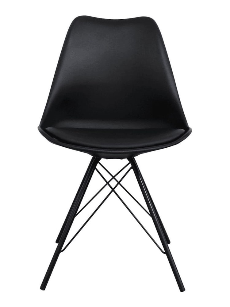 Fusion Living Black Soho Plastic Dining Chair Black Leg Set of 2 - Image 2 of 6