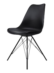 Fusion Living Black Soho Plastic Dining Chair Black Leg Set of 2 - Image 5 of 6