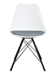 Fusion Living Dark Grey Soho Plastic Dining Chair with Black Metal Legs - Image 2 of 6